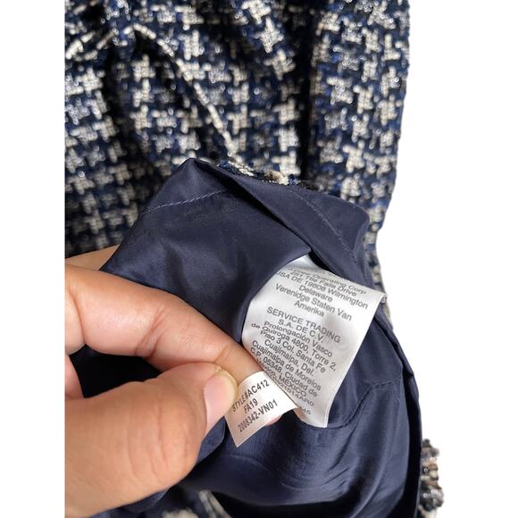 J.Crew Textured Tweed Houndstooth Sheath Dress Blue Womans 14 - Picture 10 of 10
